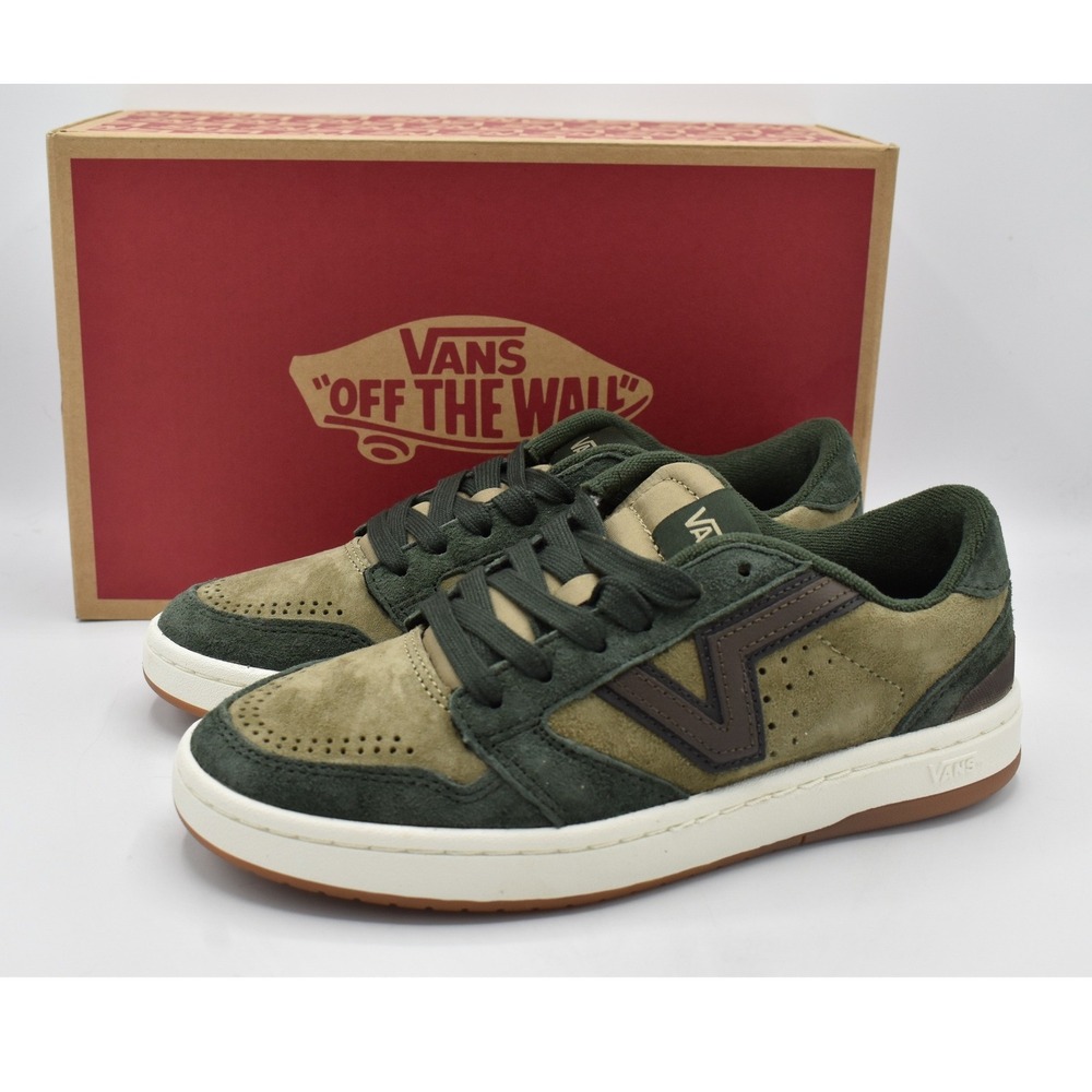 Vans Lowland 2.0 Women 7 Green Multi Pig Suede Multi ComfyCush Shoe Skater NWB